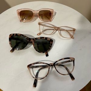 Bundle of 4 prescription glasses and sunglasses - Warby Parker, Zenni, Amelia E